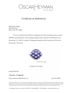  Oscar Heyman Brothers Oscar Heyman Mid Century Sapphire Ring - 4429835