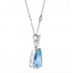  Oscar Heyman Brothers Oscar Heyman Santa Maria Aquamarine and Diamond Pendant Necklace - 3799228