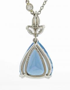  Oscar Heyman Brothers Oscar Heyman Santa Maria Aquamarine and Diamond Pendant Necklace - 3799241