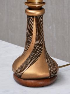  Ottaviani Giovanni Ottaviani Bronze Table Lamp with Beaded Texture Italy 1960s - 4587545