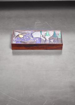  Ottaviani Ottaviani wood with silver and enamel box Italy 1960s - 855713