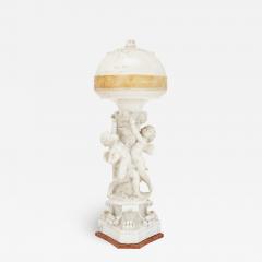  P Conti Italian Neoclassical style alabaster and marble lamp - 2046430