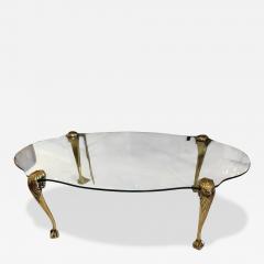  P E Guerin Mid Century Modern Hollywood Regency P E Guerin Glass Brass Cocktail Table - 4412742