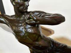  P Hugonnet Art Deco Bronze Warrior Javelin Thrower by P Hugonnet French 1930s - 3827495