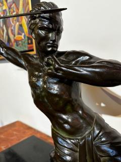  P Hugonnet Art Deco Bronze Warrior Javelin Thrower by P Hugonnet French 1930s - 3827520