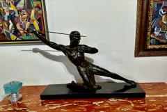  P Hugonnet Art Deco Bronze Warrior Javelin Thrower by P Hugonnet French 1930s - 3827564
