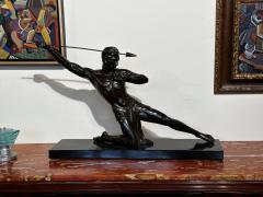  P Hugonnet Art Deco Bronze Warrior Javelin Thrower by P Hugonnet French 1930s - 3827643