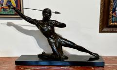 P Hugonnet Art Deco Bronze Warrior Javelin Thrower by P Hugonnet French 1930s - 3827654