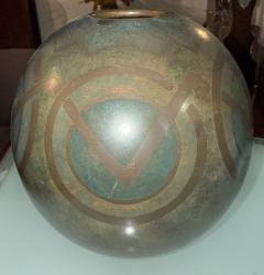  P Mercier Dinanderie Metal Art Deco Vase by P Mercier France - 4217261