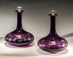  PORT SHERRY A FINE PAIR AMETHYST PORT SHERRY DECANTERS - 3787791