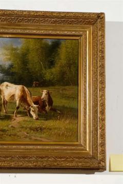  Pablo Martinez del Rio French Barbizon Oil Painting of Cattle Herd by Pablo Martinez del Rio 1870s - 3415377