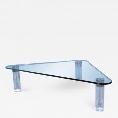  Pace Collection 1970s Pace Collection Custom Order Trinagular Large Lucite Coffee Table - 1432496