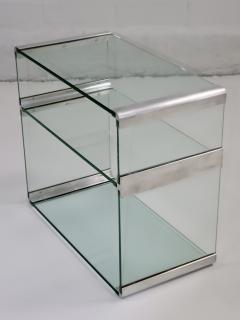  Pace Collection 1970s Pace Collection Three Tier Glass And Aluminun Console - 3262009