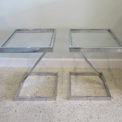  Pace Collection American Modern Chrome and Glass Side T able Pace Collection - 4604848