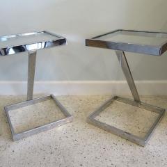  Pace Collection American Modern Chrome and Glass Side T able Pace Collection - 4604849