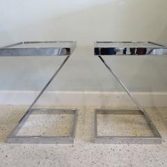  Pace Collection American Modern Chrome and Glass Side T able Pace Collection - 4604853