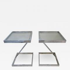  Pace Collection American Modern Chrome and Glass Side T able Pace Collection - 4608469