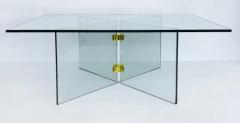  Pace Collection Glass and Brass Mid century Coffee Cocktail Table Pace Attributed - 4125689