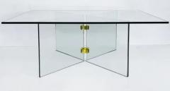  Pace Collection Glass and Brass Mid century Coffee Cocktail Table Pace Attributed - 4125693
