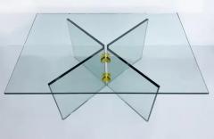  Pace Collection Glass and Brass Mid century Coffee Cocktail Table Pace Attributed - 4125699