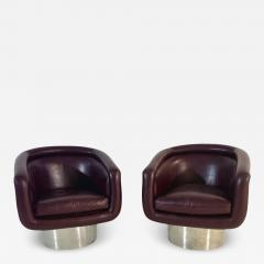 Pace Collection Leon Rosen For PACE Swivel Lounge Chairs 1970 - 4428022