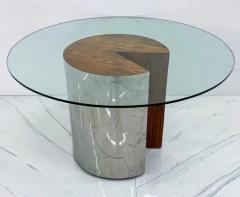  Pace Collection Leon Rosen Pace Collection Rosewood and Polished Stainless Pacman Dining Table - 3175952