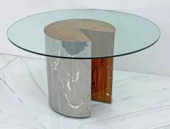  Pace Collection Leon Rosen Pace Collection Rosewood and Polished Stainless Pacman Dining Table - 3176028