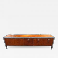  Pace Collection Magnificent XL Leon Rosen Pace Collection Burl Chrome Credenza Mid Century - 3034526