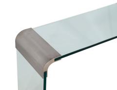  Pace Collection Mid Century Modern Curved Glass and Stainless Steel Console Table by PACE - 2680992