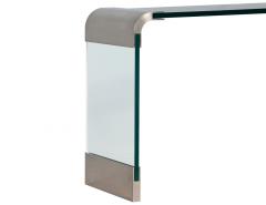  Pace Collection Mid Century Modern Curved Glass and Stainless Steel Console Table by PACE - 2680999