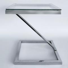  Pace Collection Mid century Pace Collection Z Chrome Glass Side Table - 4375489