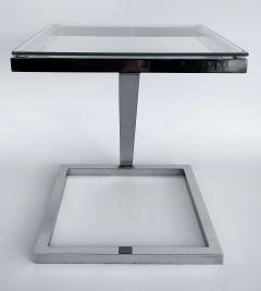  Pace Collection Mid century Pace Collection Z Chrome Glass Side Table - 4375490