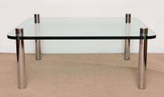  Pace Collection Minimalist Pace Style Chrome and Glass Cocktail table - 1803346
