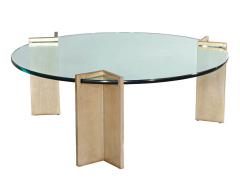  Pace Collection Modern Round Metal and Glass Coffee Table by PACE Collection - 3020113