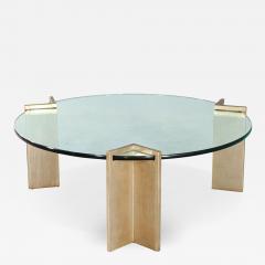  Pace Collection Modern Round Metal and Glass Coffee Table by PACE Collection - 3020729
