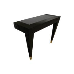  Pace Collection Pace Collection Black Lacquer Console Table with Inset Granite Top 1980s - 706613