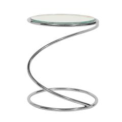  Pace Collection Pace Collection Swirl Table in Chrome and Star Fire Glass Top 1970s - 2078097