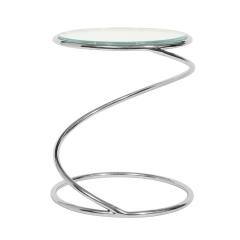  Pace Collection Pace Collection Swirl Table in Chrome and Star Fire Glass Top 1970s - 2078098