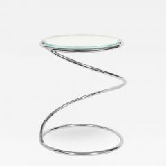  Pace Collection Pace Collection Swirl Table in Chrome and Star Fire Glass Top 1970s - 2081503