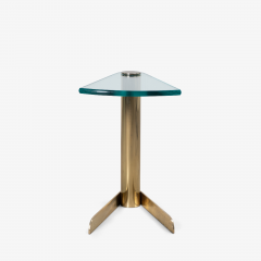  Pace Collection Pace Collection Wedge Accent Cigar Drinks Table in Polished Brass by Leon Rosen - 2585993
