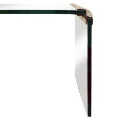  Pace Collection Pace Sleek Glass Waterfall Console Table 1970s - 465664