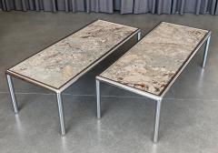  Pace Collection Pair of Pace Collection Chrome and Marble Coffee Tables - 1392268