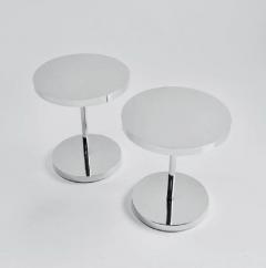  Pace Collection Pair of Polished Stainless Steel Side Tables - 1221110