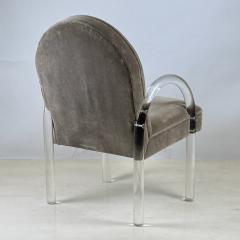  Pace Collection Set of 4 Comfortable Lucite Game Table Chairs by Leon Rosen for Pace Collection - 4122824