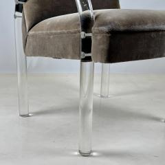  Pace Collection Set of 4 Comfortable Lucite Game Table Chairs by Leon Rosen for Pace Collection - 4122826
