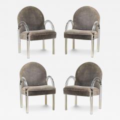  Pace Collection Set of 4 Comfortable Lucite Game Table Chairs by Leon Rosen for Pace Collection - 4122902