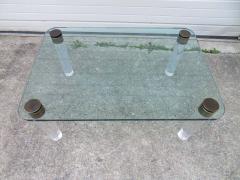  Pace Collection Stunning Lucite Bronze and Glass Cocktail Table Leon Rosen for Pace - 1507322