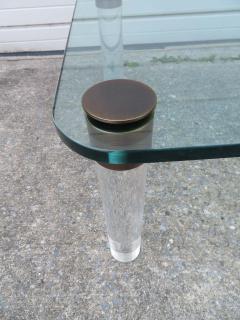  Pace Collection Stunning Lucite Bronze and Glass Cocktail Table Leon Rosen for Pace - 1507323