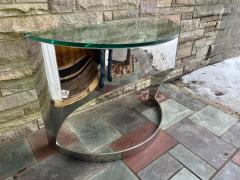  Pace Collection Stunning Pace Collection Heavy Chrome Demilune Console Table Mid Century - 4513358