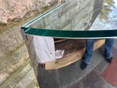  Pace Collection Stunning Pace Collection Heavy Chrome Demilune Console Table Mid Century - 4513359